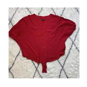 Express Drop Shoulder Tie Front Top